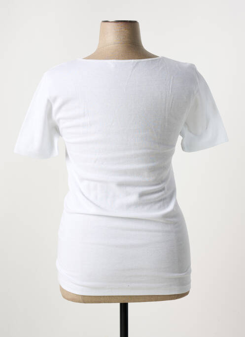 T-shirt col v manches courtes blanc MADIVA femme