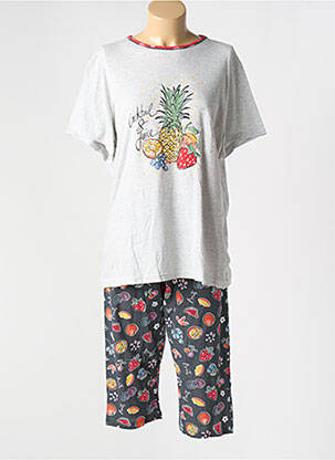 Pyjama tissage jersey gris MASSANA femme