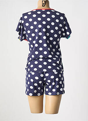 Pyjama col v bleu MASSANA femme