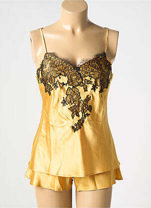 Pyjama col v jaune MARJOLAINE femme