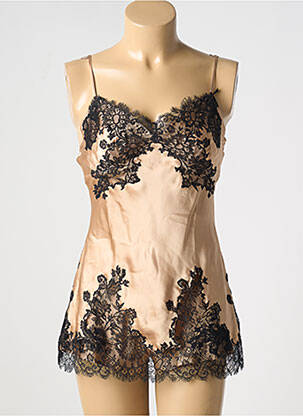 Pyjama col v beige MARJOLAINE femme