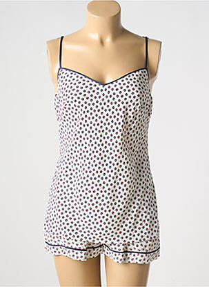 Pyjama col v bleu MARJOLAINE femme