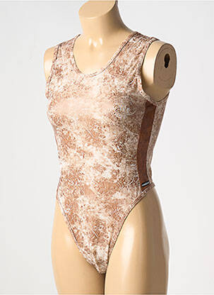 Body lingerie effet matière satinée marron MANSTORE femme