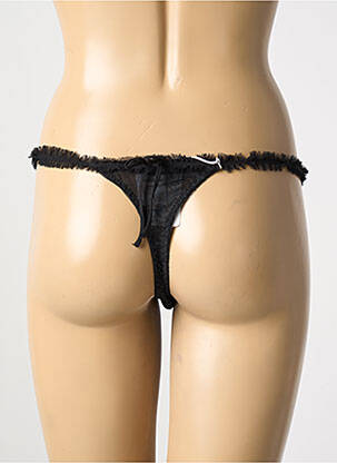 Tanga stretch noir MARJOLAINE femme