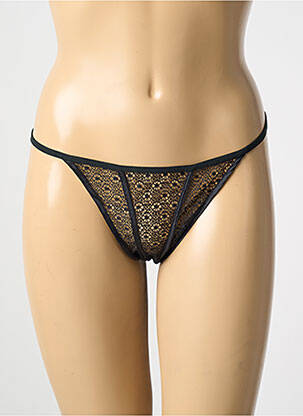 Tanga noir MARJOLAINE pour femme