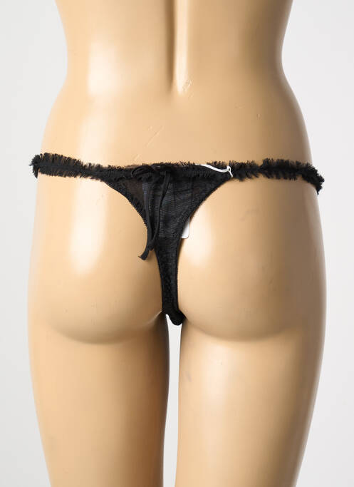 Tanga noir MARJOLAINE pour femme