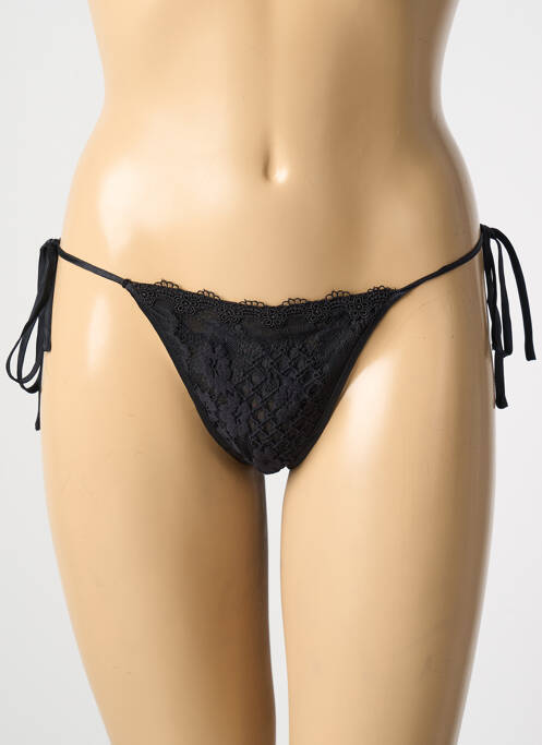 Tanga noir MARJOLAINE pour femme