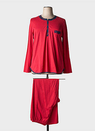 Pyjama coupe droite rouge REGENCE femme
