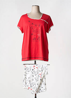 Pyjama manches courtes rouge REGENCE femme