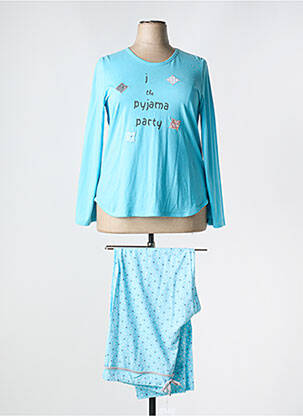 Pyjama coupe droite bleu REGENCE femme