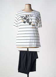Pyjama manches courtes blanc MASSANA femme