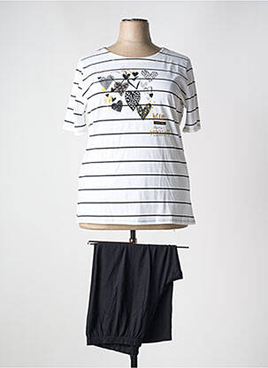 Pyjama manches courtes blanc MASSANA femme