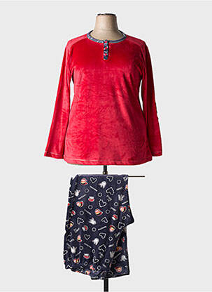 Pyjama coupe droite rouge MASSANA femme