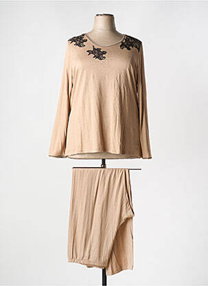 Pyjama coupe droite marron REGENCE femme