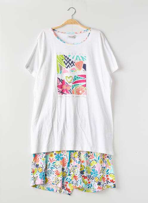 Pyjashort blanc MASSANA pour femme