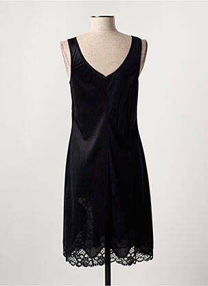 Jupon /fond de robe tissage satiné noir MARJOLAINE femme