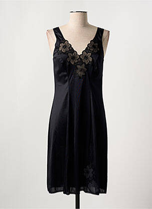 Jupon /fond de robe tissage satiné noir MARJOLAINE femme