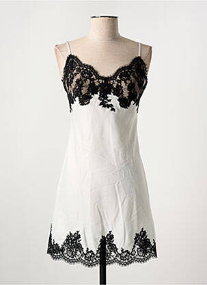 Nuisette/combinette effet matière satinée blanc MARJOLAINE femme