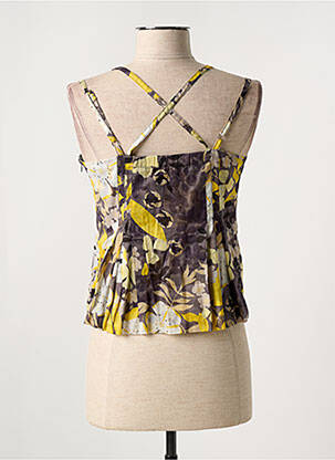 Top col v manches longues jaune PSY femme