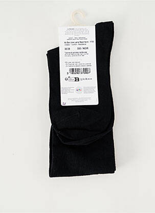 Chaussettes stretch noir LE BOURGET femme