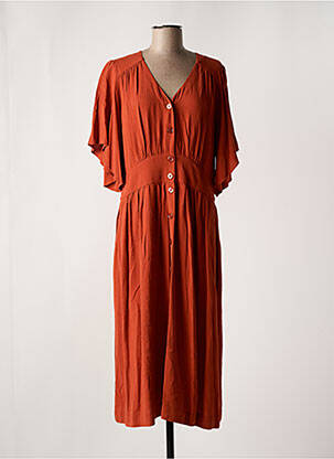 Robe longue manches courtes manches courtes orange ALAIN MURATI femme
