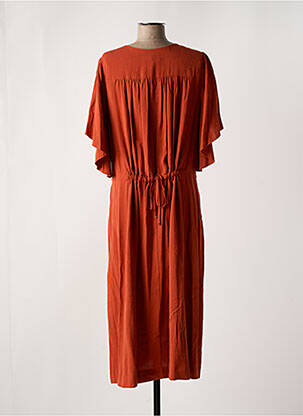 Robe longue manches courtes manches courtes orange ALAIN MURATI femme