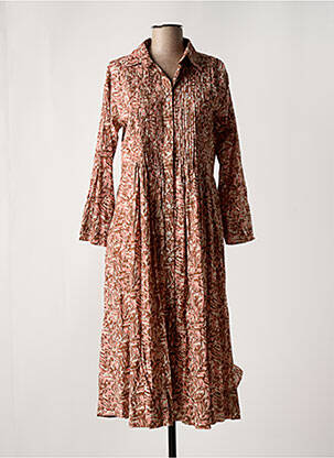 Robe mi-longue manches longues manches longues rose DRESS ADDICT femme