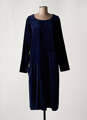 Robe mi-longue manches longues manches longues bleu KOKOMARINA femme