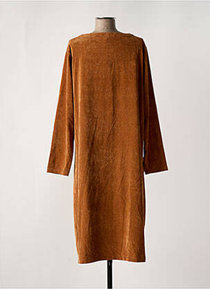 Robe mi-longue manches longues manches longues marron KOKOMARINA femme