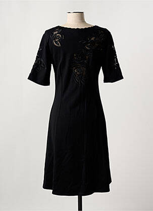 Robe mi-longue manches courtes manches courtes noir LEO & UGO femme