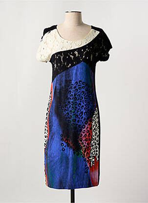 Robe mi-longue manches courtes manches courtes noir FILIPINE LAHOYA femme