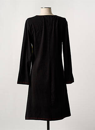 Robe mi-longue imprimé fantaisie manches longues noir FIGURE LIBRE femme