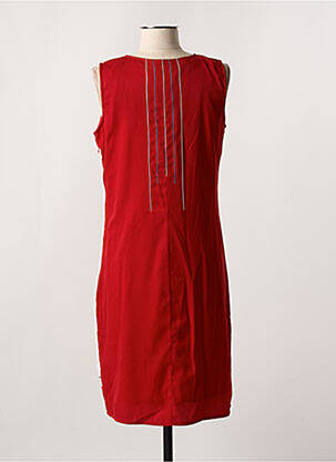 Robe mi-longue imprimé fantaisie sans manche rouge FIGURE LIBRE femme