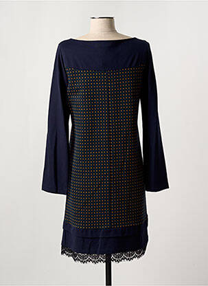 Robe mi-longue imprimé fantaisie manches longues bleu MISS SIDECAR femme