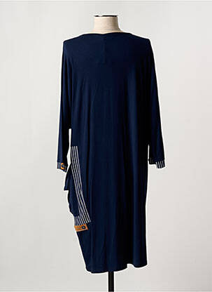 Robe mi-longue manches 3/4 manches 3/4 bleu ALAIN MURATI femme