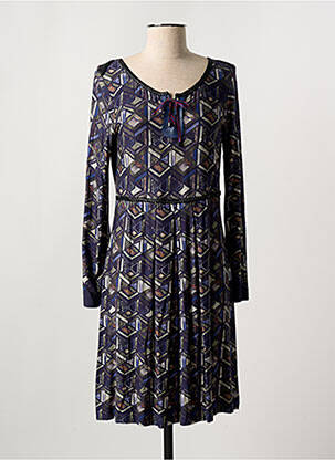 Robe mi-longue manches longues manches longues bleu LO! LES FILLES femme