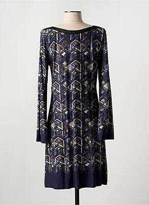 Robe mi-longue manches longues manches longues bleu LO! LES FILLES femme