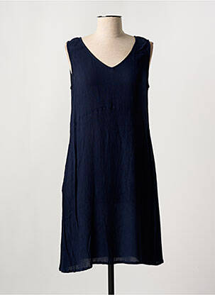 Robe mi-longue coupe fluide sans manche bleu AGATHE & LOUISE femme