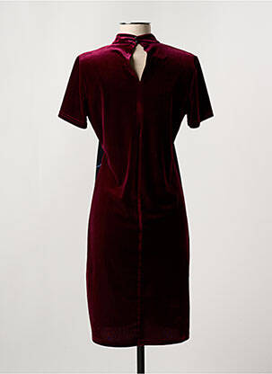 Robe mi-longue imprimé fantaisie manches courtes rouge NANA BAILA femme
