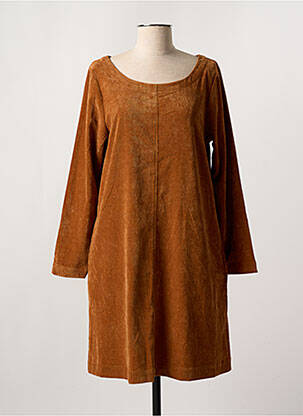Robe mi-longue manches longues manches longues jaune KOKOMARINA femme