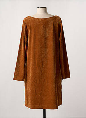 Robe mi-longue manches longues manches longues jaune KOKOMARINA femme