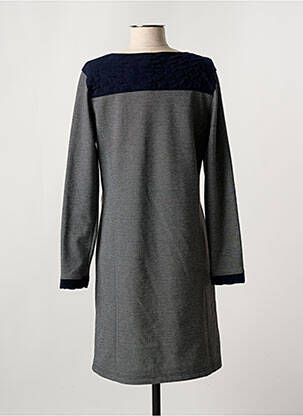 Robe mi-longue manches longues manches longues bleu THALASSA femme