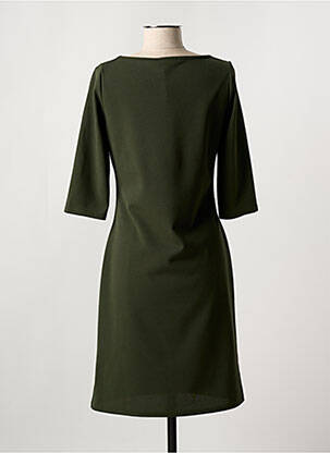 Robe mi-longue manches 3/4 manches 3/4 vert FILLE A SUIVRE femme