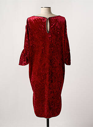 Robe mi-longue manches 3/4 manches 3/4 rouge COTTONADE femme