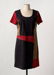 Robe mi-longue manches courtes manches courtes noir HALOGENE femme