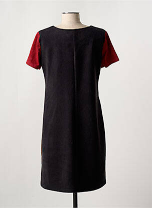 Robe mi-longue manches courtes manches courtes noir HALOGENE femme