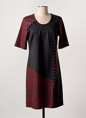 Robe mi-longue manches courtes manches courtes rouge HALOGENE femme