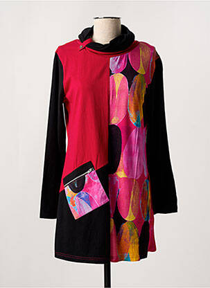 Robe courte manches longues manches longues rouge FIGURE LIBRE femme