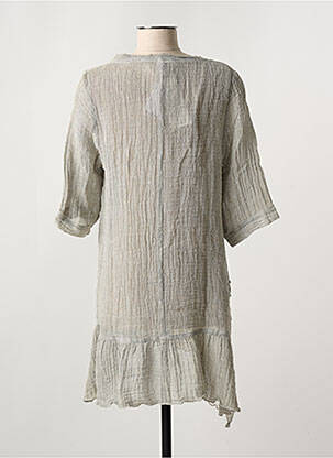 Tunique manches longues tissage crêpe gris MARILU femme