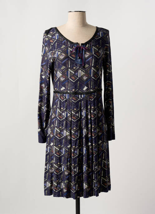 Robe mi-longue manches longues manches longues bleu LOLESFILLES femme